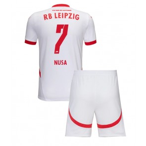 Billiga RB Leipzig Antonio Nusa #7 Hemmatröja Barn 2024-25 Kortärmad (+ Korta byxor)